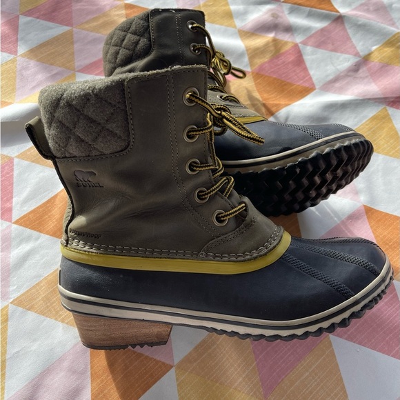 Sorel Slimpack Women’s Snow Boots Navy/Green- Size 9.5 - Picture 6 of 9